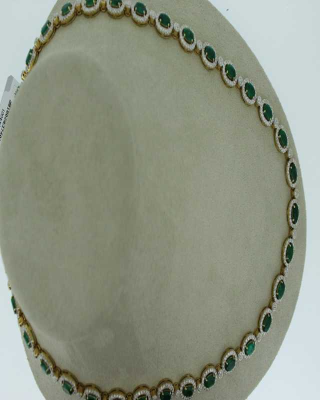 18KW/YG EMERALD AND DIAMOND